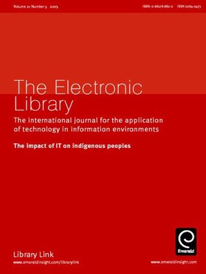 cover image of The Electronic Library, Volume 21, Issue 5